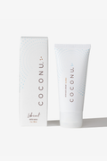 Coconu water-based lubricant tube standing beside its white carton